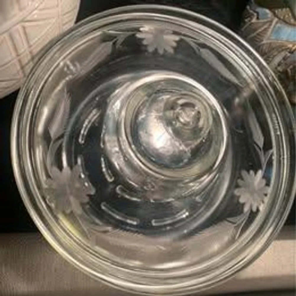 Vintage Glassbake Etched Glass Casserole‎ Dish 1 qt.